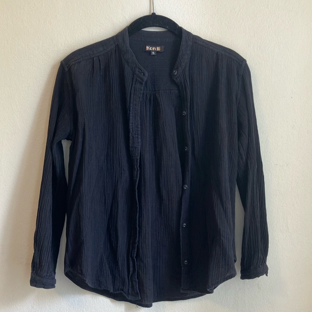 Black Cotton Suzi Kondi Button Up
